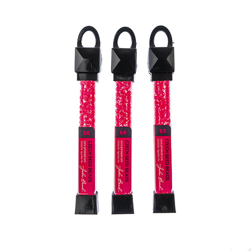 Czech Seed Beads Approx 24g Vial 6/0 - Pink Shades