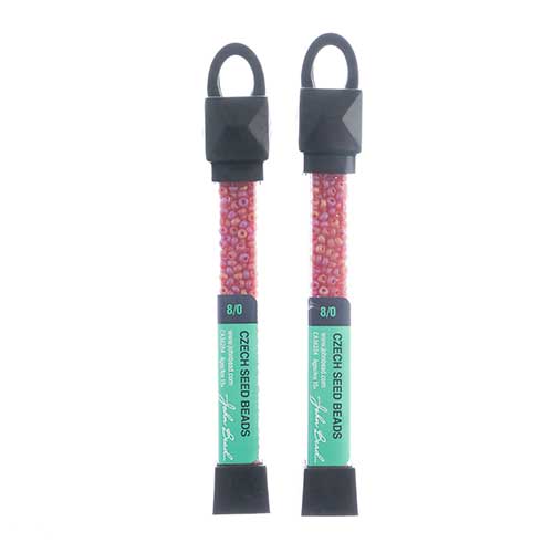 Czech Seed Beads Approx 24g Vial 8/0 - Red/Pink Shades