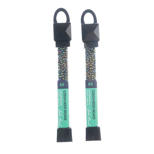 Czech Seed Beads Approx 24g Vial 8/0 - Green Shades