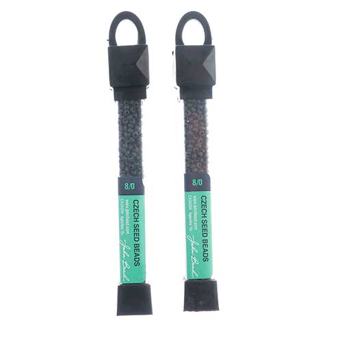 Czech Seed Beads Approx 24g Vial 8/0 - Black/White Shades