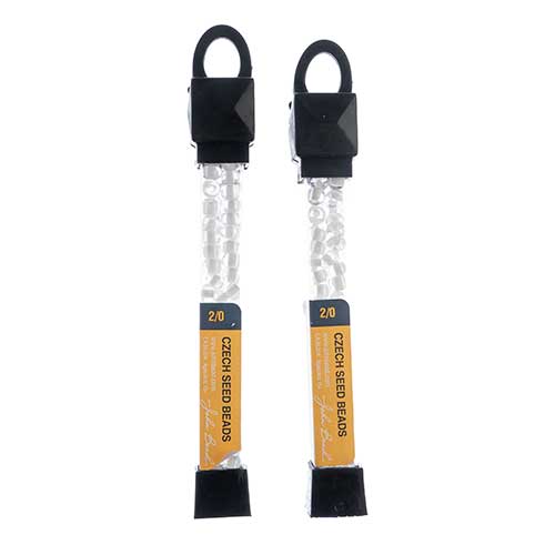 Czech Seed Beads Approx 24g Vial 2/0 - White/Black Shades