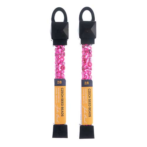 Czech Seed Beads Approx 24g Vial 2/0 - Red/Pink Shades