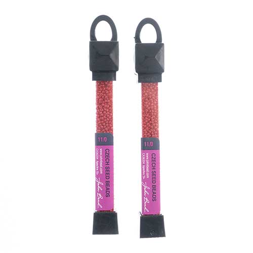 Czech Seed Beads Approx 24g Vial 11/0 - Red/Pink Shades