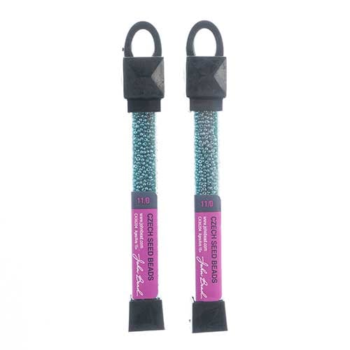 Czech Seed Beads Approx 24g Vial 11/0 - Green Shades