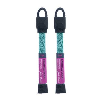 Czech Seed Beads Approx 24g Vial 11/0 - Green Shades