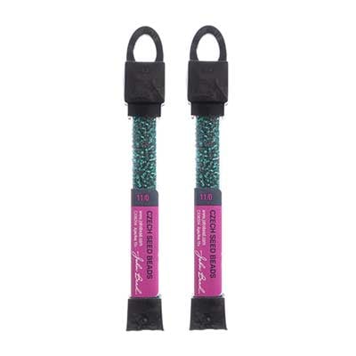 Czech Seed Beads Approx 24g Vial 11/0 - Green Shades