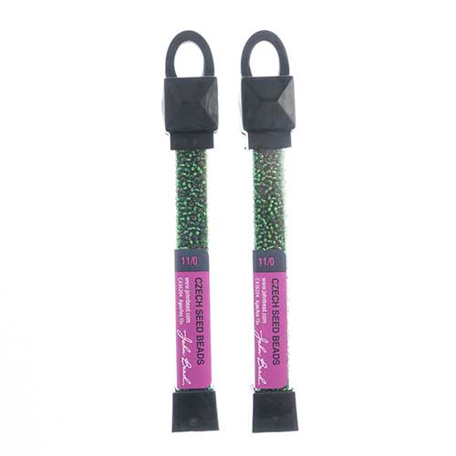 Czech Seed Beads Approx 24g Vial 11/0 - Green Shades
