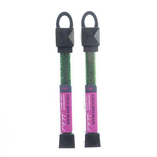 Czech Seed Beads Approx 24g Vial 11/0 - Green Shades