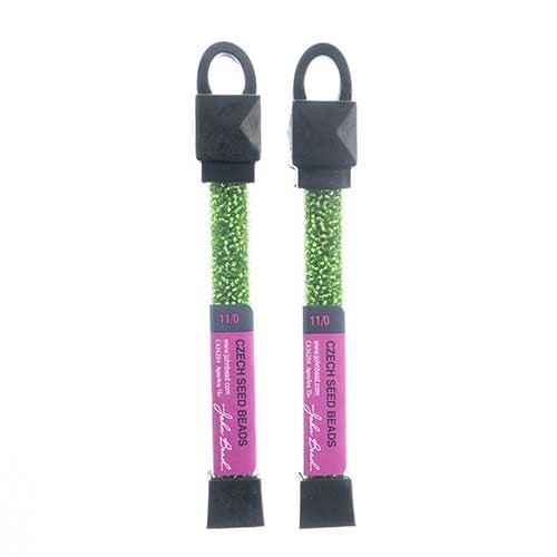 Czech Seed Beads Approx 24g Vial 11/0 - Green Shades