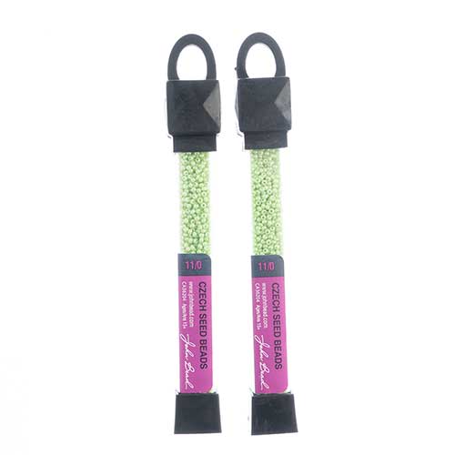 Czech Seed Beads Approx 24g Vial 11/0 - Green Shades