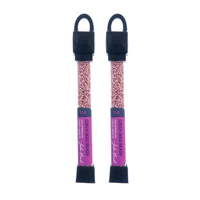 Czech Seed Beads apx 24g Vial 11/0 Opaque Pink Metallic Solgel