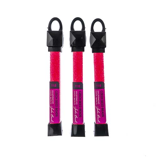 Czech Seed Beads apx 24g Vial 11/0 Crystal C/L Vibrant Pink