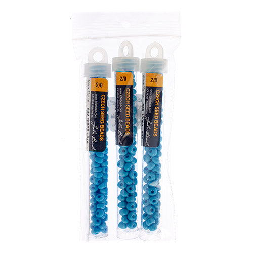 Czech Seedbead Approx 22g Vial 2/0 - Blue Shades