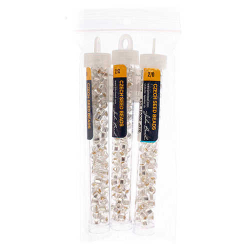 Czech Seedbead Approx 22g Vial 2/0 - Black/White/Multi Shades