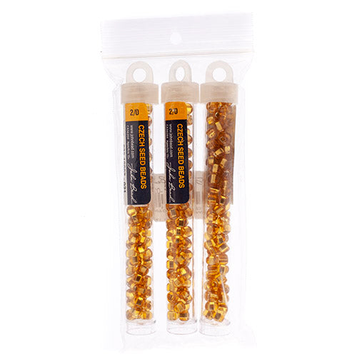 Czech Seedbead Approx 22g Vial 2/0 - Yellow/Orange Shades