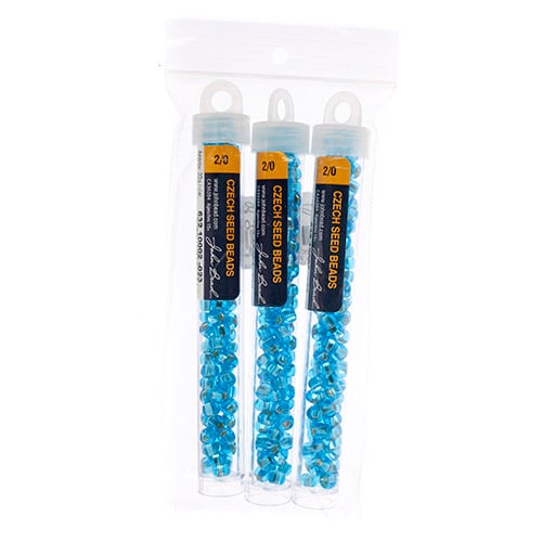 Czech Seedbead Approx 22g Vial 2/0 - Blue Shades