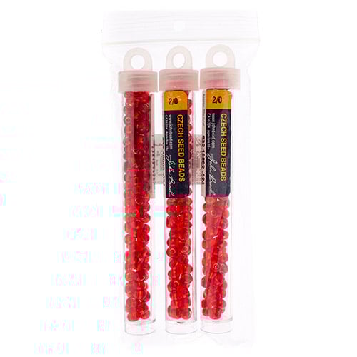 Czech Seedbead Approx 22g Vial 2/0 - Red Shades