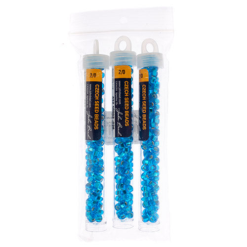 Czech Seedbead Approx 22g Vial 2/0 - Blue Shades