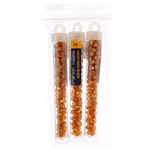CZECH SEEDBEAD APPROX 22g VIAL 2/0 TR.TOPAZ S/L AB MATT