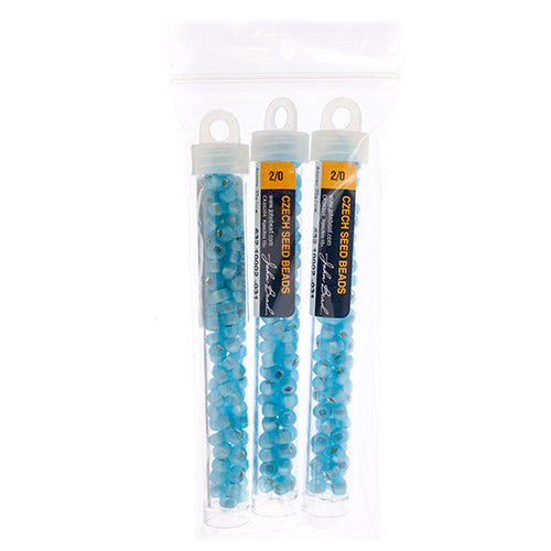 Czech Seedbead Approx 22g Vial 2/0 - Blue Shades