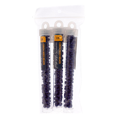 Czech Seedbead Approx 22g Vial 2/0 - Blue Shades