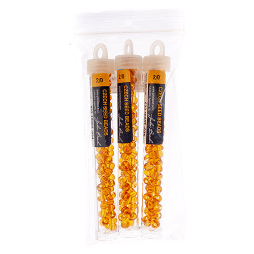 CZECH SEEDBEAD APPROX 22g VIAL 2/0 TR.TOPAZ