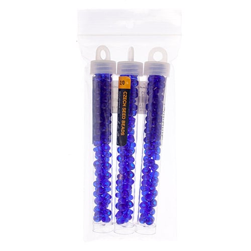 Czech Seedbead Approx 22g Vial 2/0 - Blue Shades