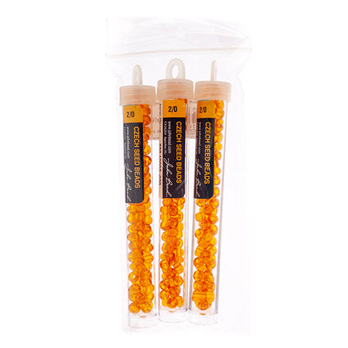 Czech Seedbead Approx 22g Vial 2/0 - Yellow/Orange Shades