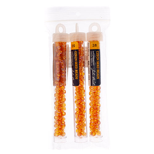 CZECH SEEDBEAD APPROX 22g VIAL 2/0 TR.TOPAZ AB