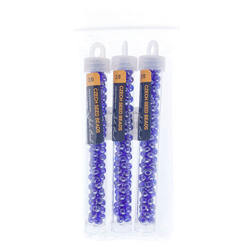Czech Seedbead Approx 22g Vial 2/0 - Blue Shades