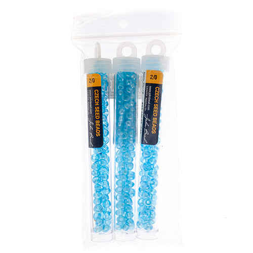 Czech Seedbead Approx 22g Vial 2/0 - Blue Shades