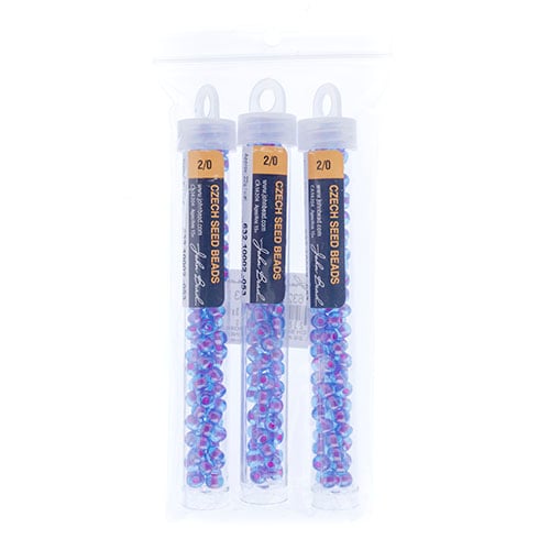 Czech Seedbead Approx 22g Vial 2/0 - Purple Shades