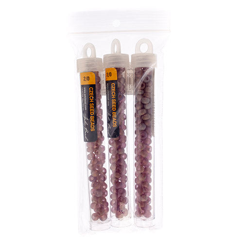 Czech Seedbead Approx 22g Vial 2/0 - Purple Shades