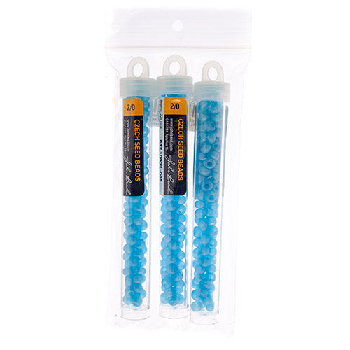 Czech Seedbead Approx 22g Vial 2/0 - Blue Shades