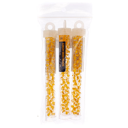 Czech Seedbead Approx 22g Vial 2/0 - Yellow/Orange Shades