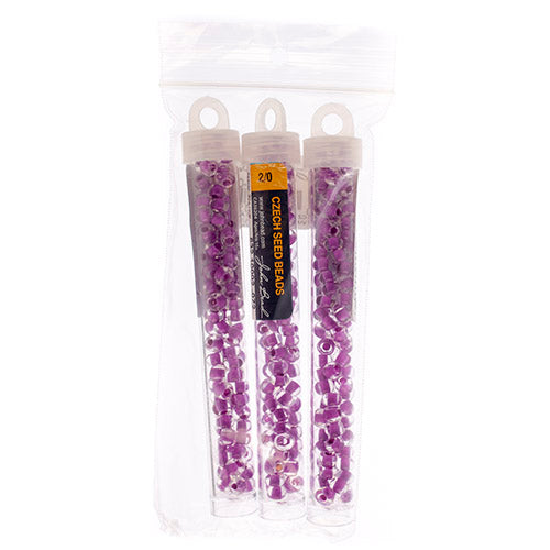 Czech Seedbead Approx 22g Vial 2/0 - Purple Shades