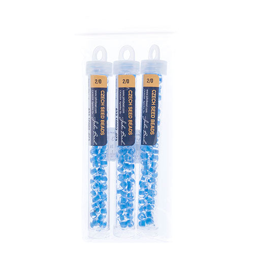 Czech Seedbead Approx 22g Vial 2/0 - Blue Shades