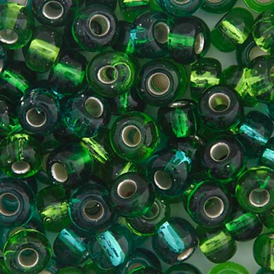 Czech Seedbead Approx 22g Vial 2/0 - Green Shades