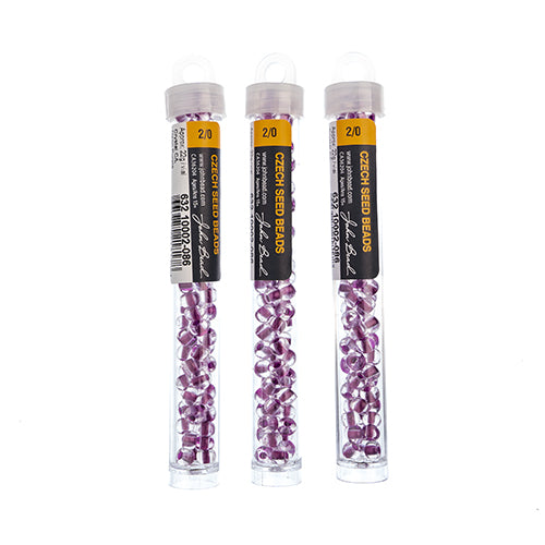Czech Seedbead Approx 22g Vial 2/0 - Purple Shades