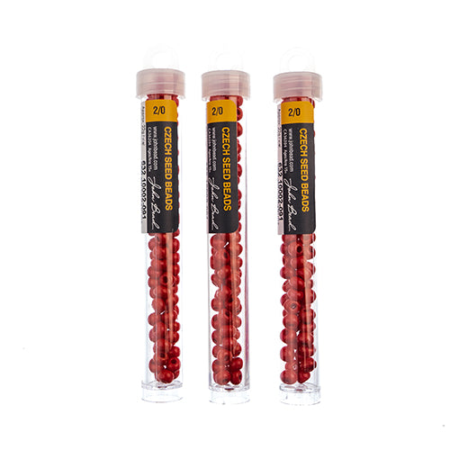 Czech Seedbead Approx 22g Vial 2/0 - Red Shades