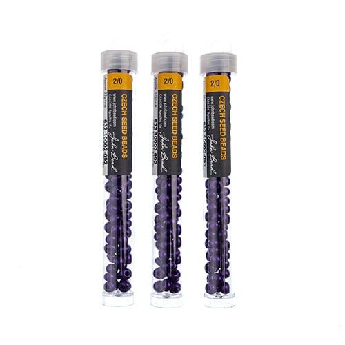 Czech Seedbead Approx 22g Vial 2/0 - Purple Shades