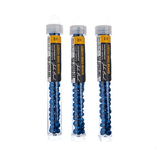 Czech Seedbead Approx 22g Vial 2/0 - Blue Shades