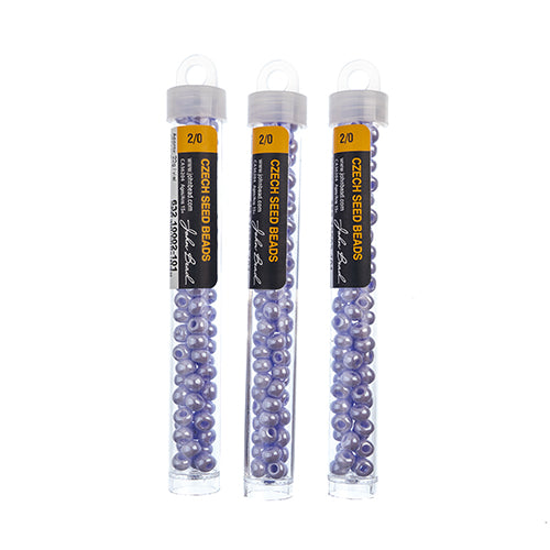 Czech Seedbead Approx 22g Vial 2/0 - Purple Shades