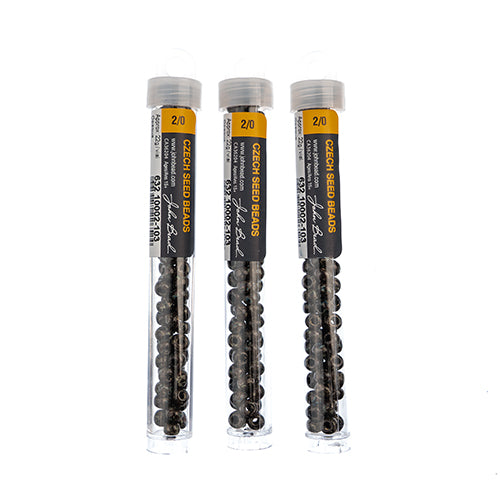 Czech Seedbead Approx 22g Vial 2/0 - Black/White/Multi Shades