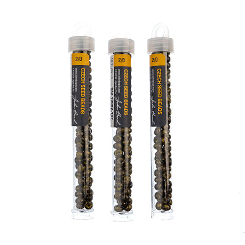 Czech Seedbead Approx 22g Vial 2/0 - Green Shades