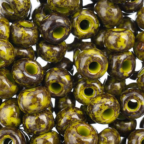 Czech Seedbead Approx 22g Vial 2/0 - Green Shades