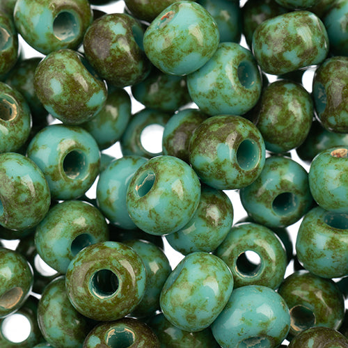 Czech Seedbead Approx 22g Vial 2/0 - Green Shades