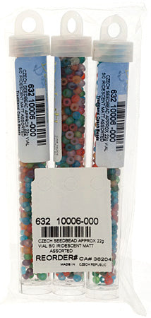 Czech Seedbead Approx 22g Vial 6/0 - Multi Shades