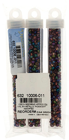 Czech Seedbead Approx 22g Vial 6/0 - Multi Shades