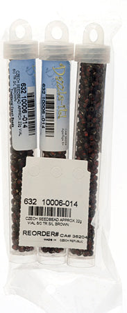 Czech Seedbead Approx 22g Vial 6/0 - Brown Shades